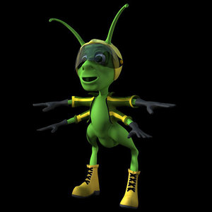grasshopper character 3d model
