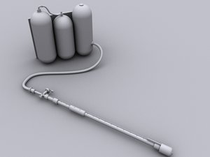 3d flame thrower model
