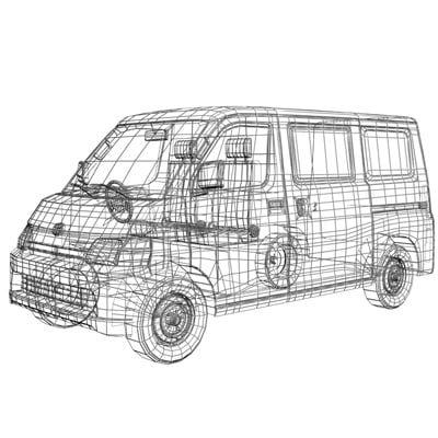 3d van toyota hiace model