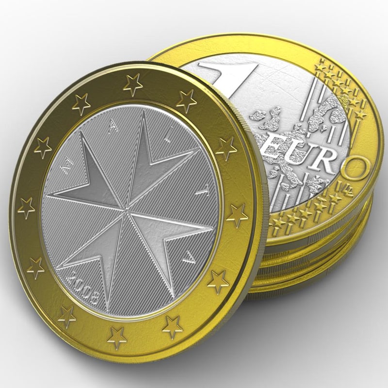 Euro 1 euro 2 euro 3. Монета Мауа. Coin 3d model. Фото евро Мальты.