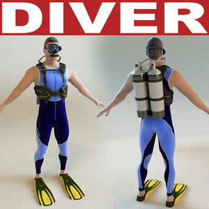 3d model of diver games modelled