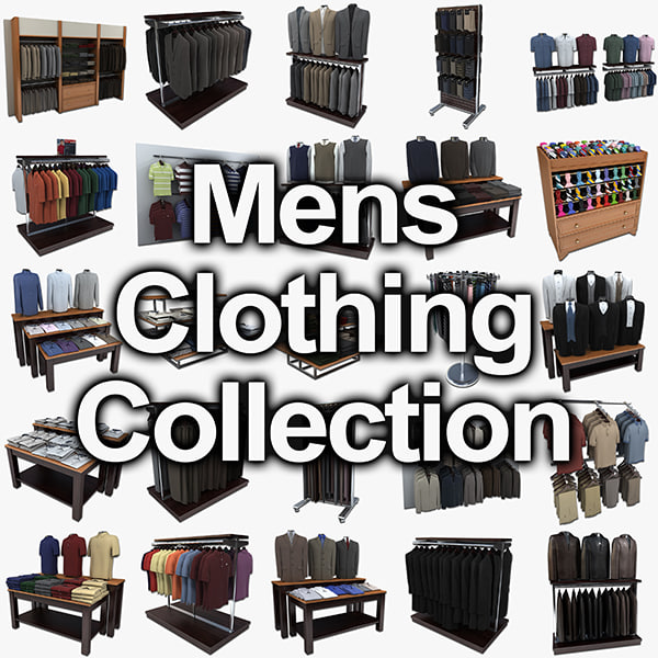 mens dress clothing displays 3d model