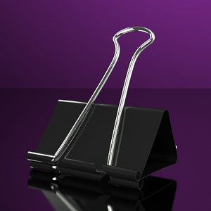 3d model of black binder clips accurate