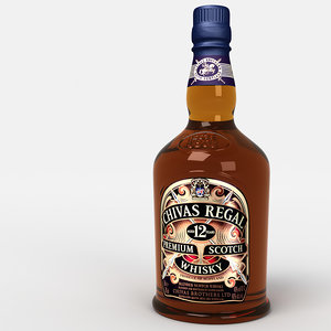 3d chivas whisky bottle