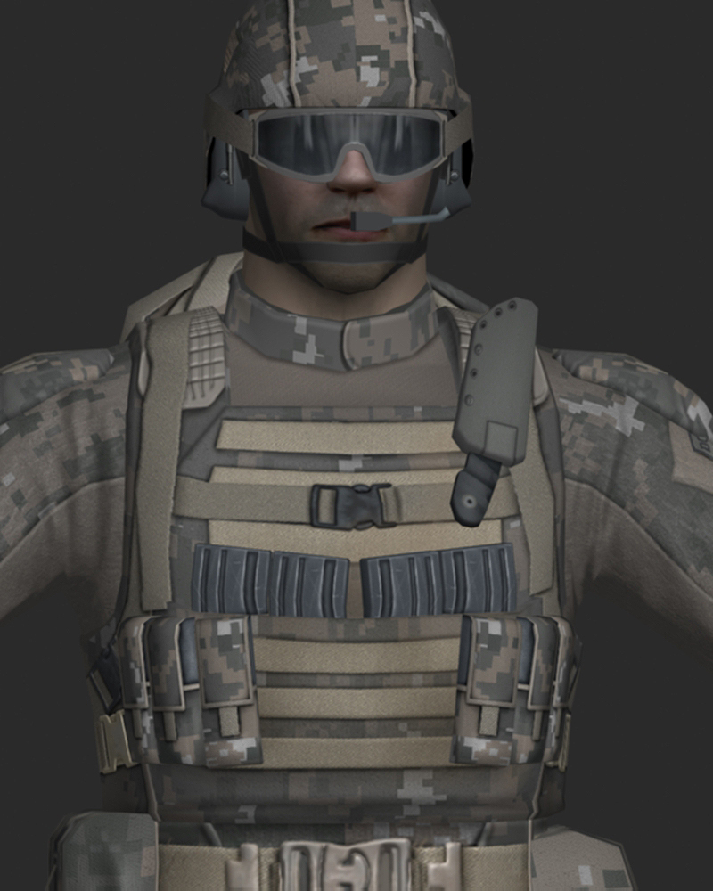 3d human military soldier model