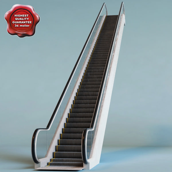 3d escalator interior modelled
