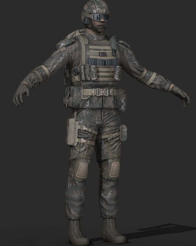 3d human military soldier model