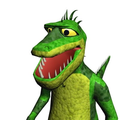 3ds max cartoon iguana character biped