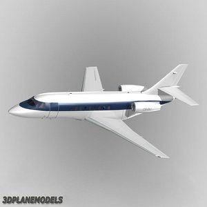 dassault falcon business jet 3d dxf