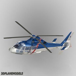 eurocopter dauphin helicopter interior 3d model
