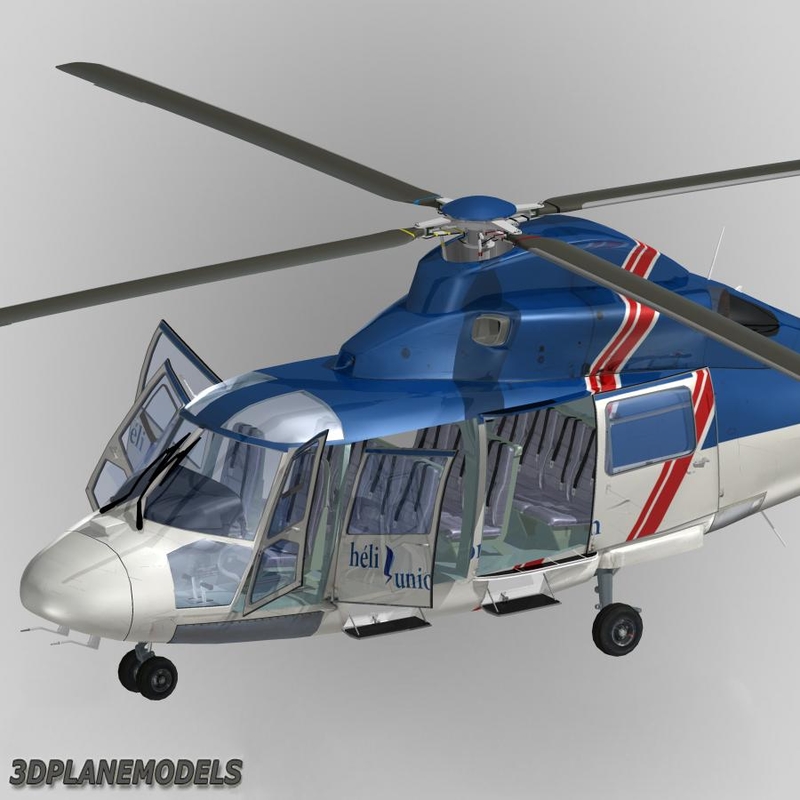 eurocopter dauphin helicopter interior 3d model