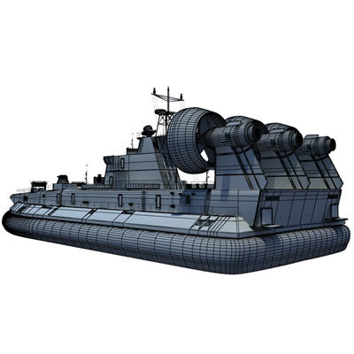 zubr class lcac hovercraft 3d model