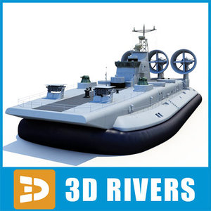 zubr class lcac hovercraft 3d model