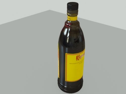 3d model kahlua liquor bottle