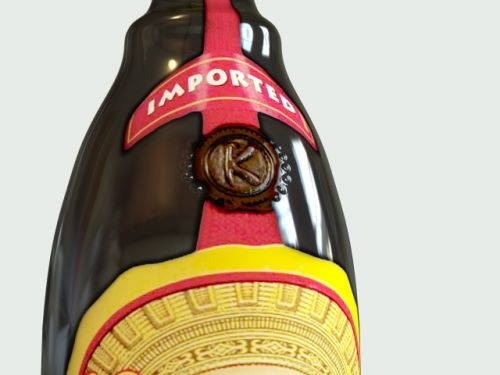 3d model kahlua liquor bottle
