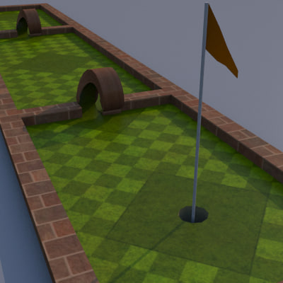 3d mini golf hole model