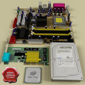 computer components card 3d model