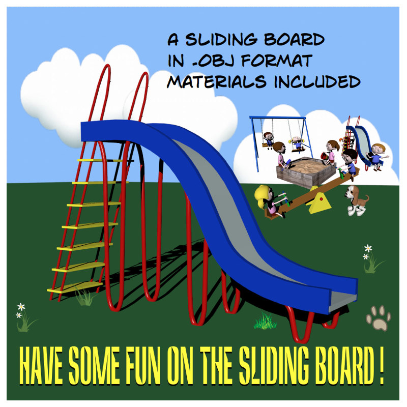 sliding board obj
