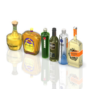 3d model alcohol bottles