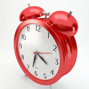 3d model red alarm clock