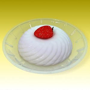 pudding strawberry 3d model