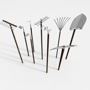 3d garden tools set model