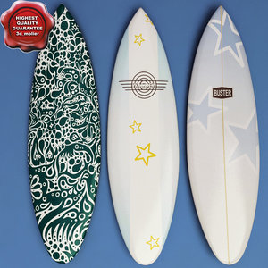 surfboards modelled 3d 3ds