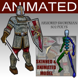 3d armored glest animation model