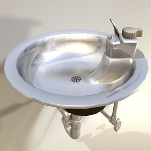 3d water fountain retro 02 model