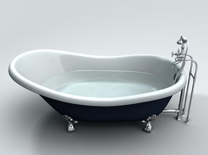 3d slipper clawfoot bathtub