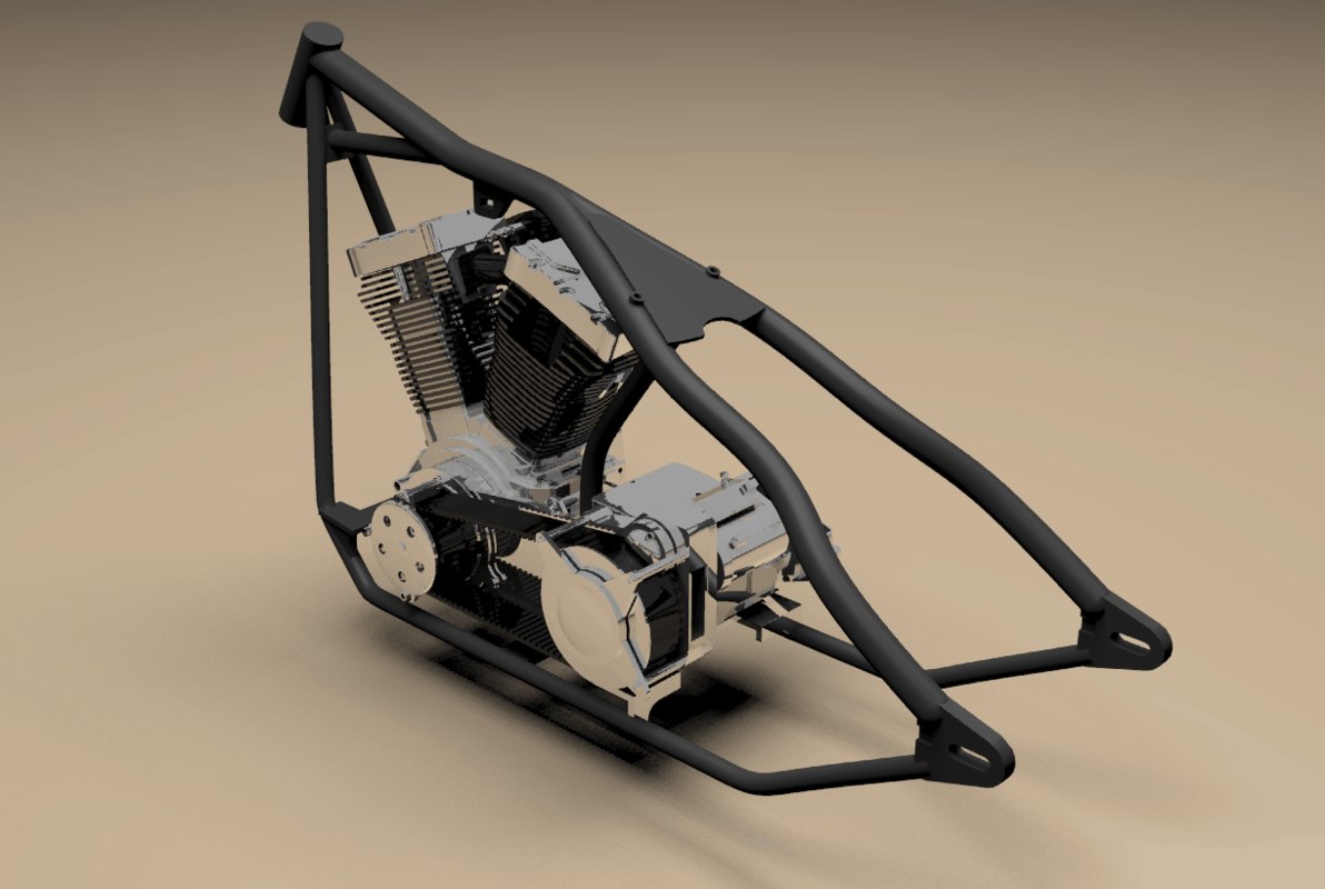 3d motorbike frame engine