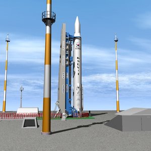 south korean naro launch pad 3d model