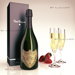 bottle champagne dom perignon 3d max