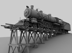 3d model steam rail way