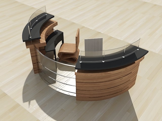 3d modern reception desk