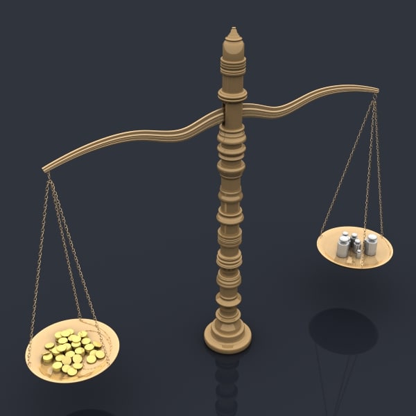 balance scales gold coins 3d max