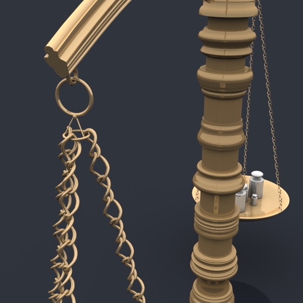 balance scales gold coins 3d max