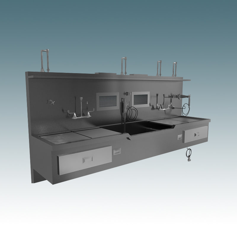 3ds max medical science lab sink