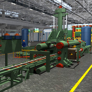 3d animation hydraulic press machine model