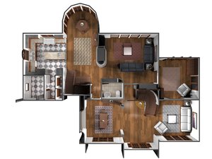 3d model interior floor house