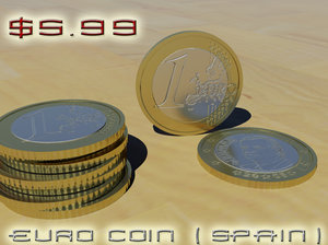 1 euro coin 3d model