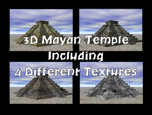 3ds max mayan temple 4 different