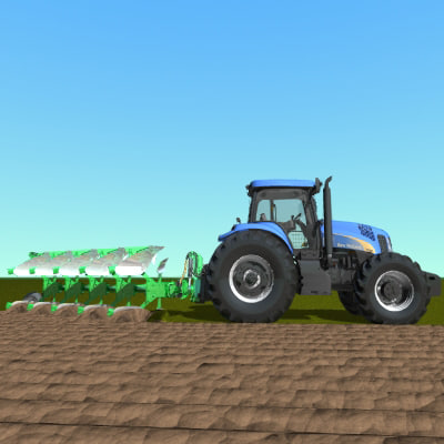 3d model tractor