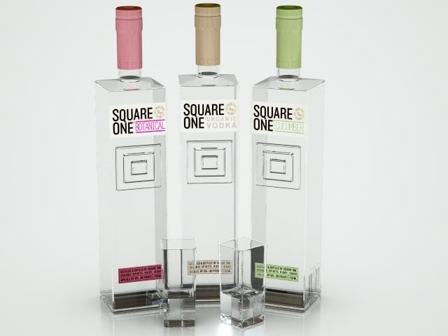 Download Square Vodka Bottles 3d Model