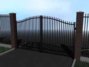 iron fence 3d model