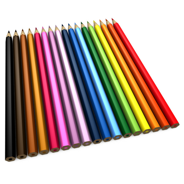 3d model 17 colored pencils