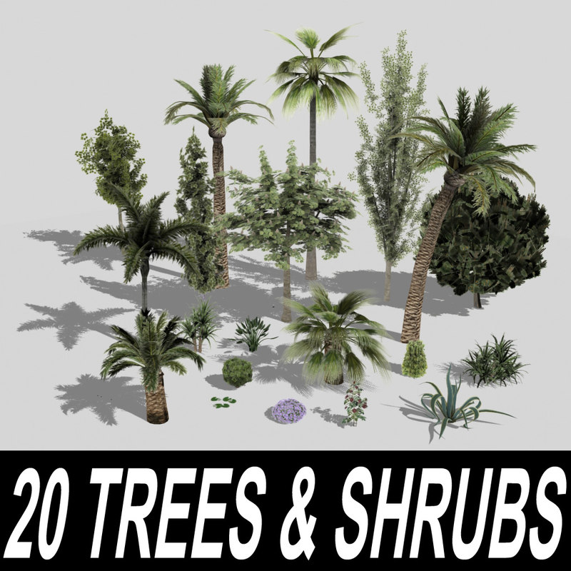 3ds max 20 trees shrubs