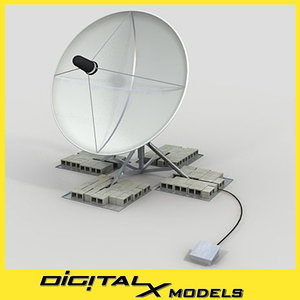3d satellite dish - large