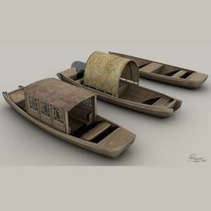 3d chinese boats model