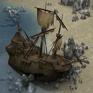 3d shipwreck barrel
